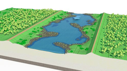 Visualisierung mögliches Flussbett Wiese