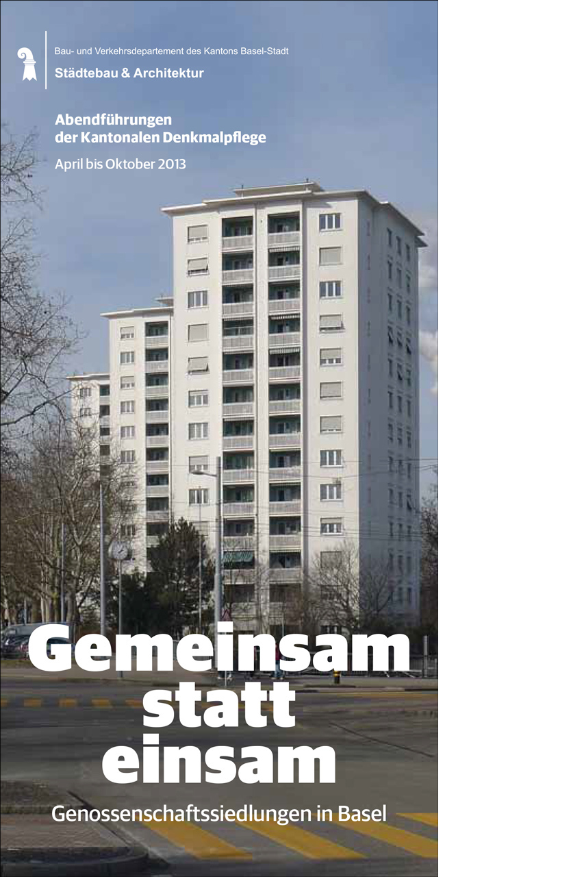 Coverbild Broschüre Abendführungen der Kantonalen Denkmalpflege Basel-Stadt 2013