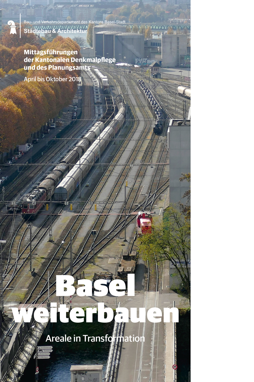 Coverbild Broschüre Mittagsführungen der Kantonalen Denkmalpflege Basel-Stadt 2018