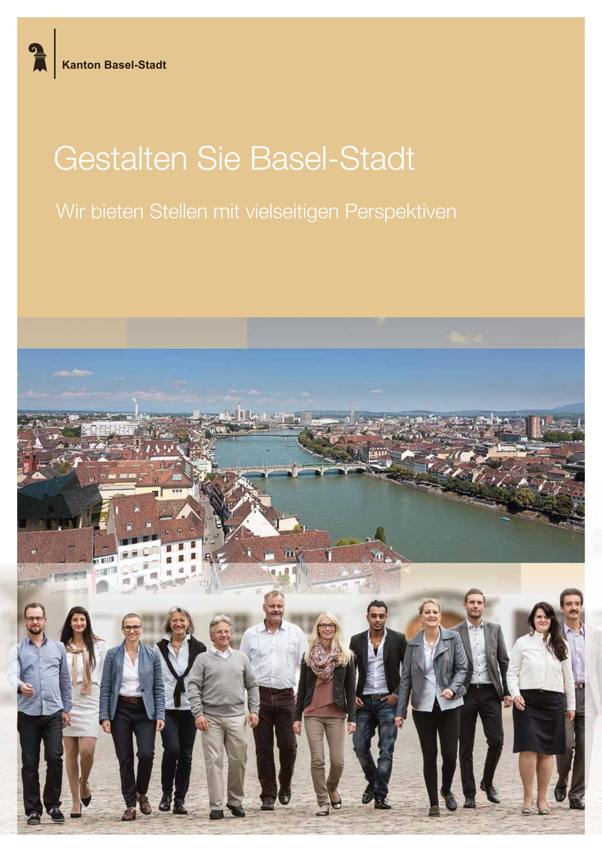 Auf dem Titelbild sind zwei Personen zu sehen und eine Treppe. Die Personen, ein Mann und eine Frau, stehen für die Mitarbeiterinnen und Mitarbeiter des Kantons Basel-Stadt. Die Treppe versinnbildlicht die Entwicklung unserer Mitarbeiterinnen und Mitarbeiter.