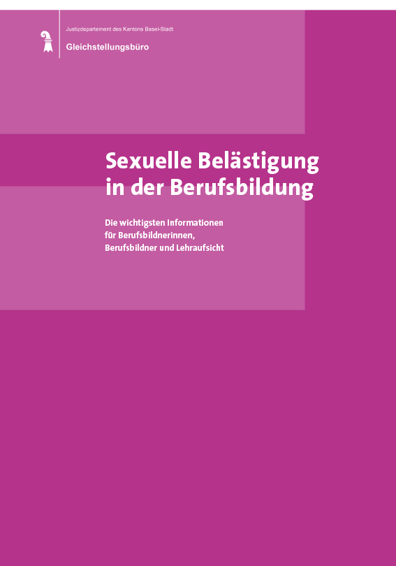 Titelbild der Broschüre Sexuelle Belästigung in der Berufsbildung