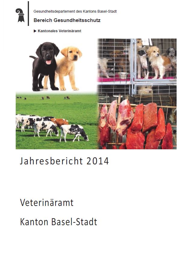 Die Titelseite des Jahresberichts des Veterinäramtes Basel-Stadt für 2014