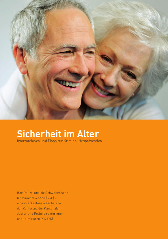 Cover Publikation: Portraitfotografie eines älteren Ehepaares mit jugendlicher Ausstrahlung, das fröhlich in die Kamera lächelt. Die Frau umarmt ihren Mann von Hinten und schmiegt ihr Gesicht an seines.