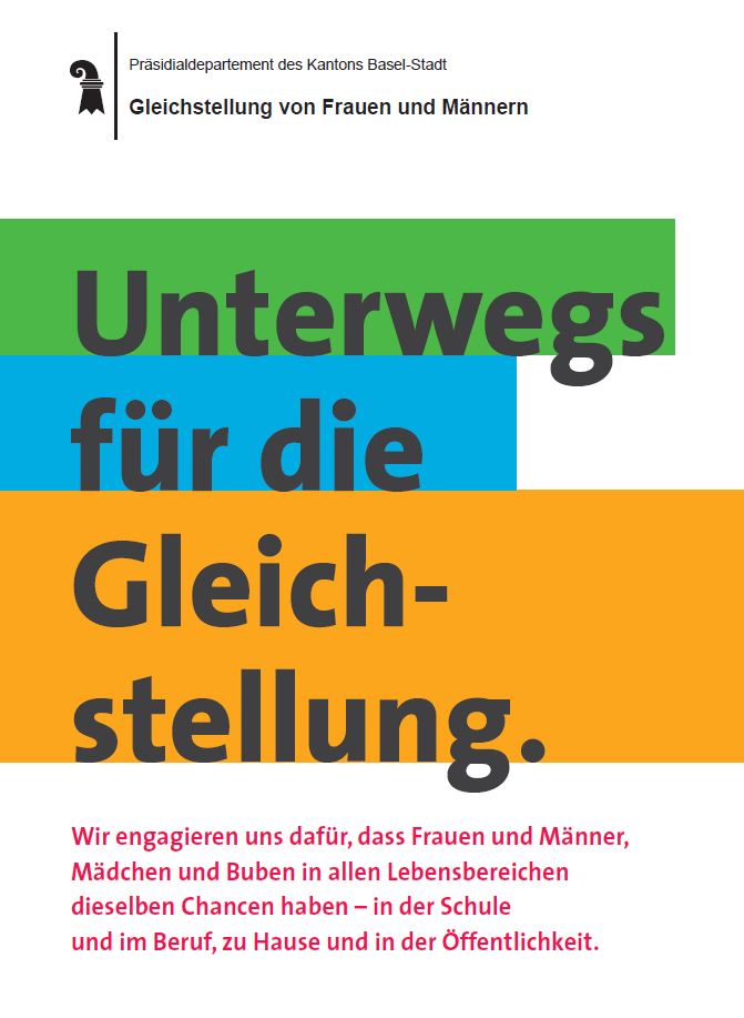 Titelbild der Portraitbroschüre der Abteilung Gleichstellung von Frauen und Männern Basel-Stadt