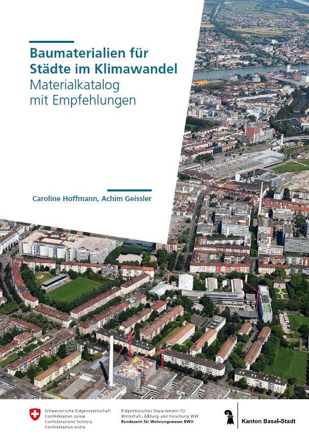 Titelblatt Baumaterialien für Städte im Klimawandel - Materialkatalog mit Empfehlungen