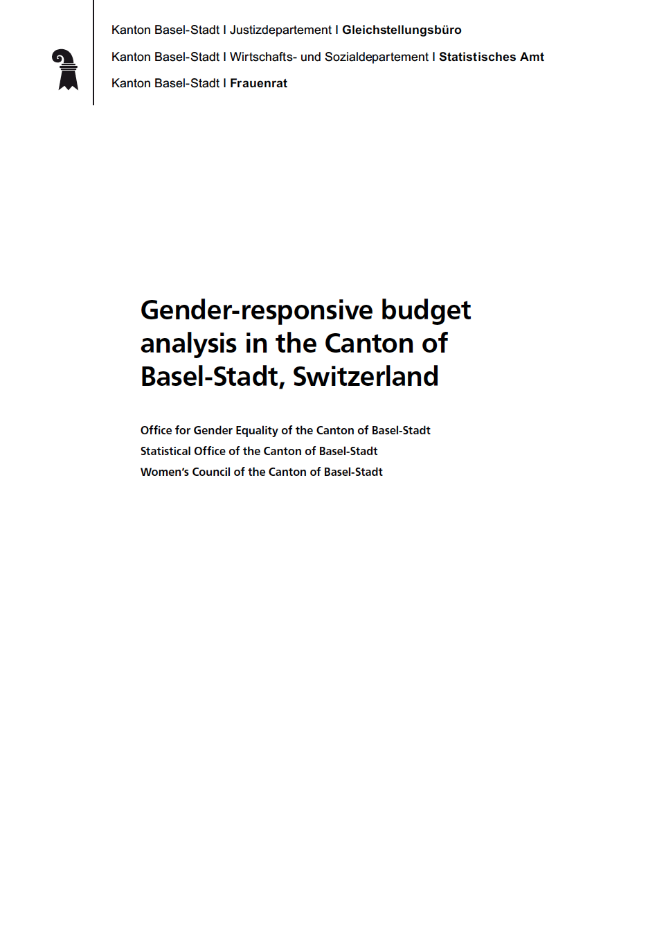Titelbild Gender-responsive budget analysis in the Canton of Basel-Stadt