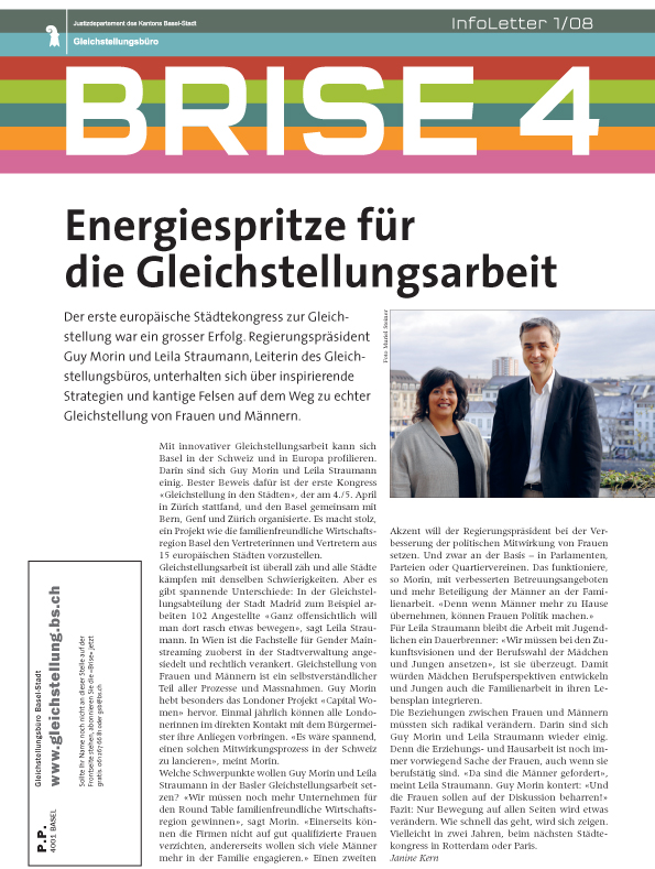 Titelbild der BRISE 4: Energiespritze für die Gleichstellungsarbeit